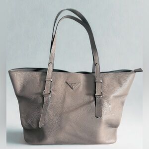 Prada Gray Leather Tote